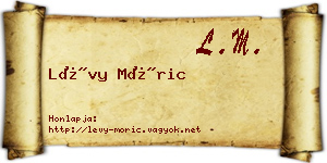 Lévy Móric névjegykártya